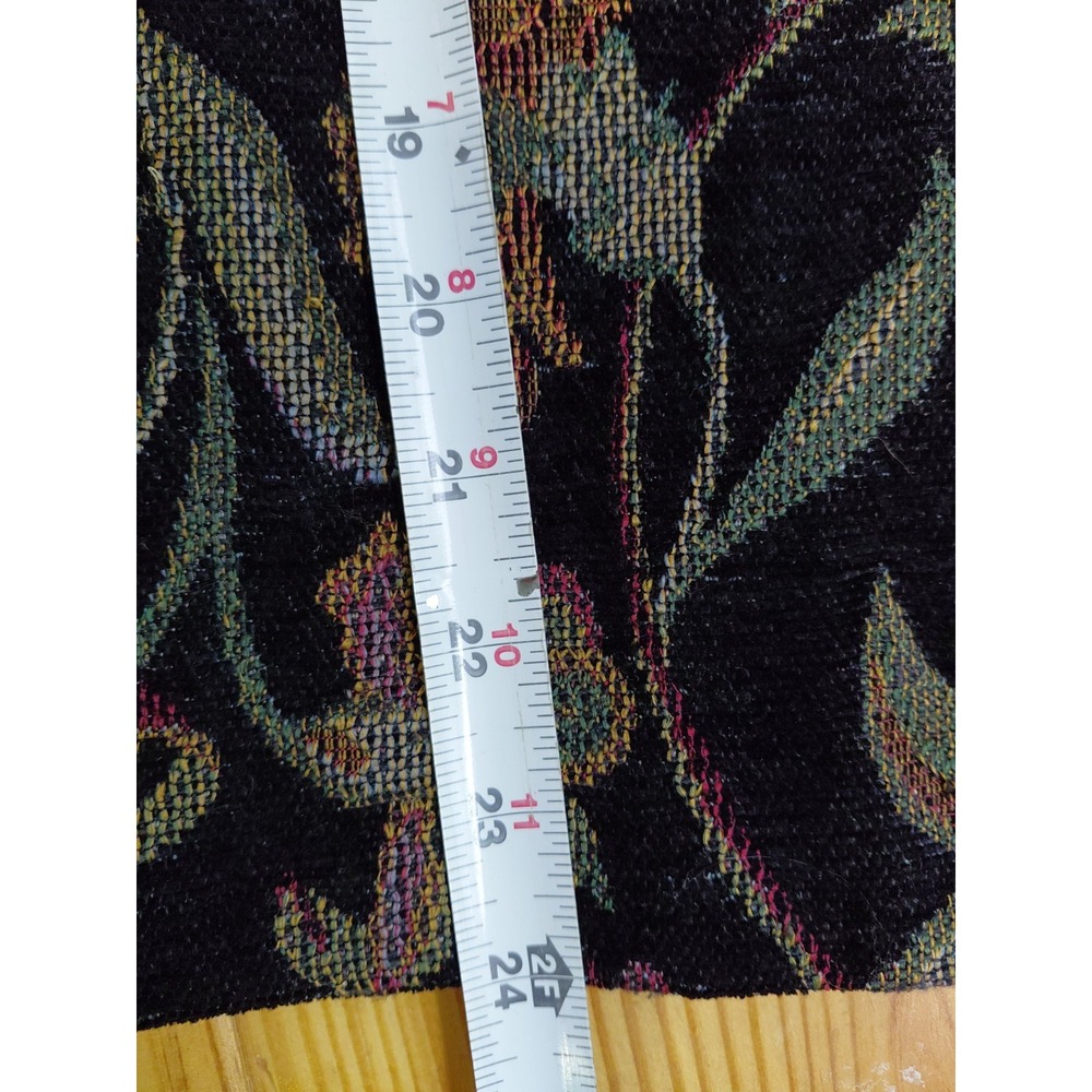 Women's Vintage PORTRAIT Tweed  Black Floral Tapestry Jacket Boho Art To Wear L - Picture 8 of 9